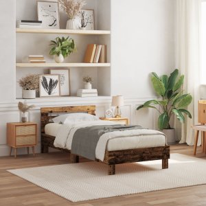 Ramka łóżka Stare drewno Lite drewno 100 x 200 cm Trwała 1