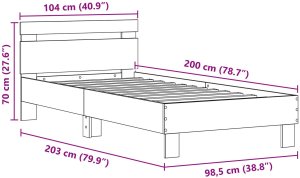 vidaXL Ramka łóżka Stare drewno Lite drewno 100 x 200 cm Trwała 12