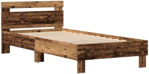 vidaXL Ramka łóżka Stare drewno Lite drewno 100 x 200 cm Trwała 5