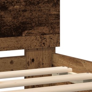 vidaXL Ramka łóżka Stare drewno Lite drewno 100 x 200 cm Trwała 10