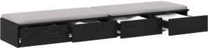 vidaXL Szuflady pod łóżko Czarny 135x36,5x16,5 cm 3