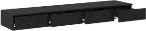 vidaXL Szuflady pod łóżko Czarny 135x36,5x16,5 cm 5