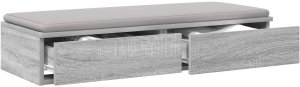 vidaXL Szuflady pod łóżko Szare Sonoma 75x36,5x16,5 cm 3