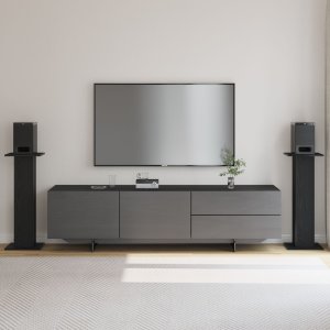 Stojaki na głośniki 2 sztuki, Dąb Czarny, 30x30x80 cm, materiał drewnopochodny 4