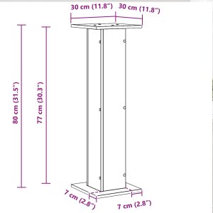 Stojaki na głośniki 2 sztuki, Dąb Czarny, 30x30x80 cm, materiał drewnopochodny 9