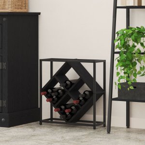 Stojak na wino Czarny dąb Materiał drewnopochodny Średni 1