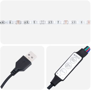 Łóżko z oświetleniem LED Czarny Dąb 100x200 cm Drewno inżynieryjne 11