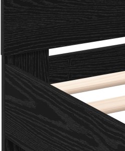 Łóżko z oświetleniem LED Czarny Dąb 100x200 cm Drewno inżynieryjne 9