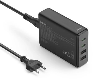 Hama 00201979 ładowarka do urządzeń przenośnych Laptop, Power bank, Smartfon, Tablet Czarny Prąd przemienny Szybkie ładowanie Wewnętrzna 2