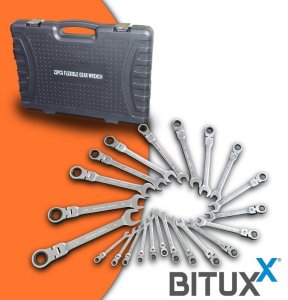 Klucze płasko-oczkowe z grzechotką 22 elementy 2