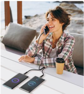 Kabel USB Awei USB-A + USB-C - USB-C + microUSB + Lightning Czarny 6