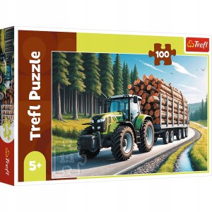 Trefl Puzzle Ciągnik leśny 100 elementów (16493) 1