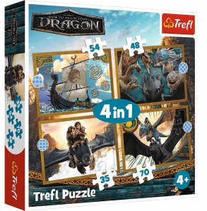 PUZZLE 4w1 Smocze dni HowToTrainYourDragon 34678 1