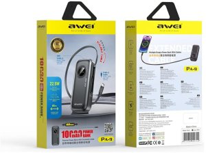 AWEI PowerBank PA-9 10000mAh 22.5W       z wyciąganym kablem czarny/black 2