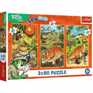 Trefl Puzzle Trefliki w świecie dinozaurów 3x80 elementów (34888) 1