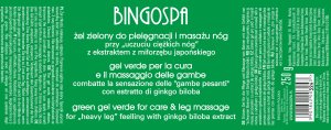BINGO SPA_Żel zielony do pielęgnacji i masażu nóg z ekstraktem z Miłorzębu Japońskiego 250g 2