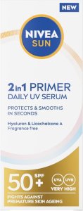 NIVEA_Sun 2 in 1 Primer Daily UV Serum baza i serum do twarzy SPF50+ 30ml 2