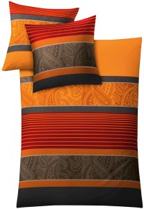 KLEINE WOLKE Pościel Cambridge Chili 155x220/80x80 1