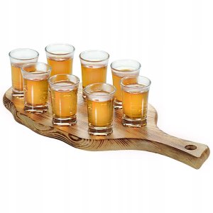 Kesper Deska do szotów zestaw z 8 kieliszkami sosn 2