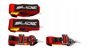 Pasy sportowe Slide V2 Quick Carbon Czerwone 4P 3" 3