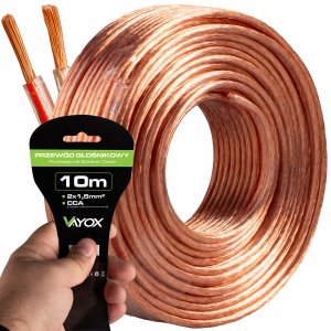 Kabel głośnikowy CCA 2x1,5mm 10m (LB0008-10) VA0222-10 Vayox 1