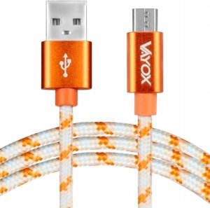 Kabel USB - micro USB pomarańczowy 1,5m VA0145 Vayox 1