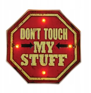 Znak Metalowy RETRO LED Don't Touch Forever Light 1