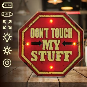 Znak Metalowy RETRO LED Don't Touch Forever Light 4