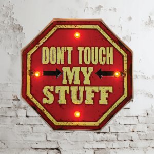 Znak Metalowy RETRO LED Don't Touch Forever Light 5