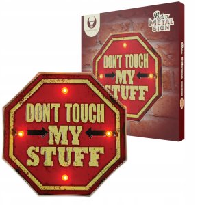 Znak Metalowy RETRO LED Don't Touch Forever Light 6