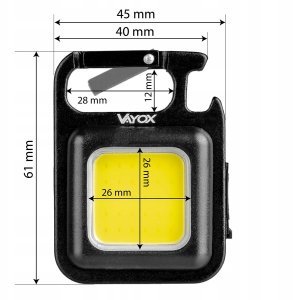 Latarka COB brelok do kluczy VA0288 Vayox 6