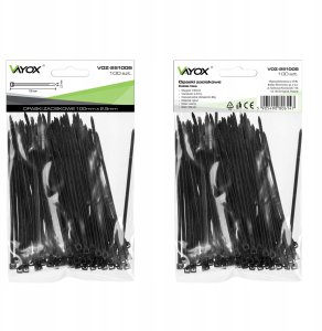 Opaski zaciskowe 4,5mm / 200mm czarne 100 szt. VOZ-45200B Vayox 13