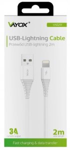 Kabel USB - lightning 2m biały VA0291 Vayox 5