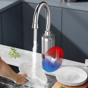 Przepływowy podgrzewacz wody pionowy, wyświetlacz, szary VA0321 VAYOX 4