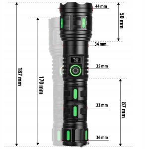 Latarka akumulatorowa taktyczna 1200lm Pro Series VA0365 VAYOX 11