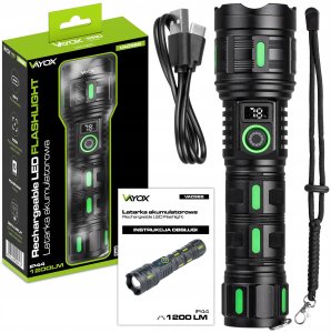 Latarka akumulatorowa taktyczna 1200lm Pro Series VA0365 VAYOX 9