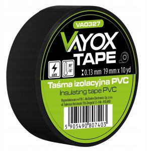 Taśma izolacyjna PVC 19mm x 10yd czarna VA0327 Vayox 1
