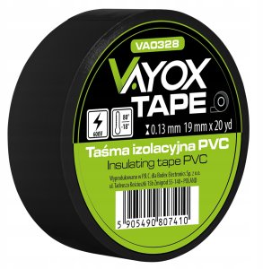 Taśma izolacyjna PVC 19mm x 20yd czarna VA0328 Vayox 1