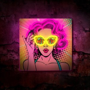 Neon ART LED POWER WOMAN żółto fioletowy FLA02 Forever Light 4