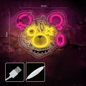 TelForceOne Neon ART LED PUNK MIŚ róż-żółty FLA01 Forever Light 3
