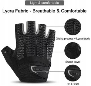 Rękawiczki rowerowe z wkładkami żelowymi rozmiar L szare 11