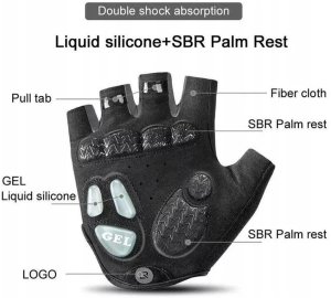 Rękawiczki rowerowe z wkładkami żelowymi rozmiar L szare 12