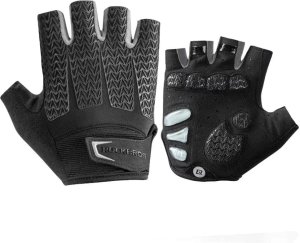 Rękawiczki rowerowe z wkładkami żelowymi rozmiar L szare 10
