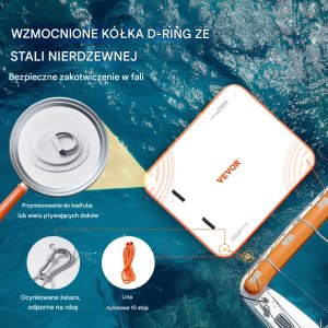 Vevor Platforma Pływająca Wodna Dmuchany Materac 1,82 x 1,52 m 4