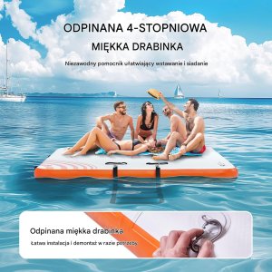 Vevor Platforma Pływająca Wodna Dmuchany Materac 1,82 x 1,52 m 5