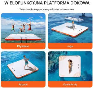 Vevor Platforma Pływająca Wodna Dmuchany Materac 3,04 x 3,04 m 6