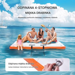 Vevor Platforma Pływająca Wodna Dmuchany Materac 3,04 x 2,34 m 5