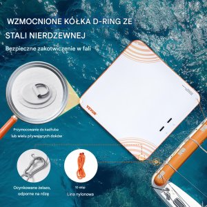 Vevor Platforma Pływająca Wodna Dmuchany Materac 2,13 x 2,13 m 4