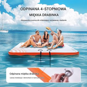 Vevor Platforma Pływająca Wodna Dmuchany Materac 2,13 x 2,13 m 5