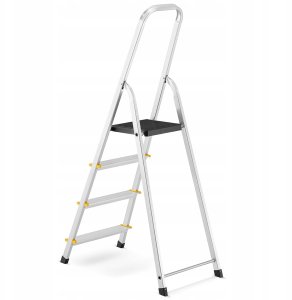 Drabina aluminiowa, 4 stopnie, wytrzymałość 150 kg I-1914 4